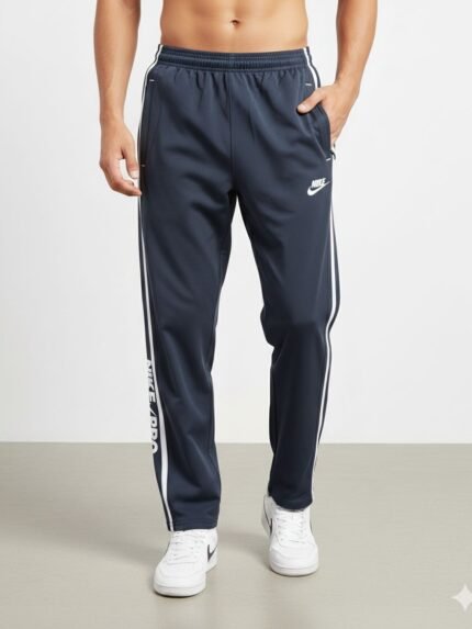 Blue Parachute Stripe Baggy Trackpant & Urban Fashion