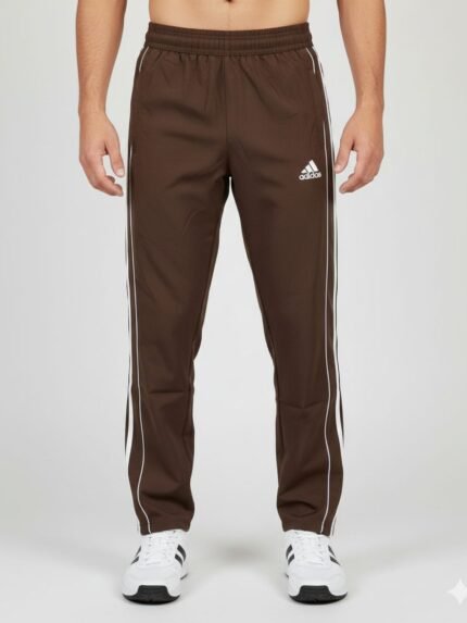 Dark Brown Parachute Baggy Trackpant for Men & Premium