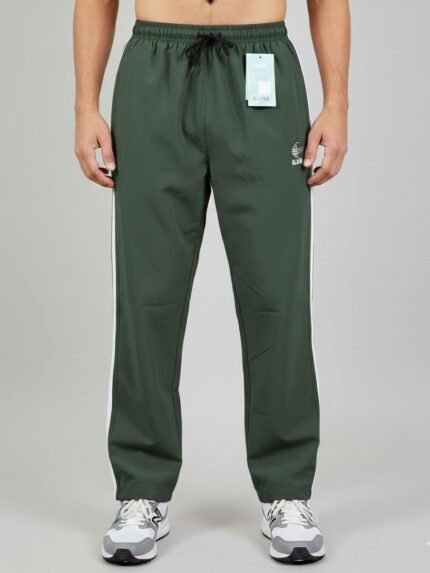 Stylish dark green parachute baggy lowers for men & fashionable