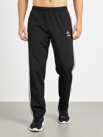 Stylish black parachute baggy lowers for men & jet black