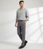 Classic Straight Fit Lite Grey Formal Pant & Timeless Elegance