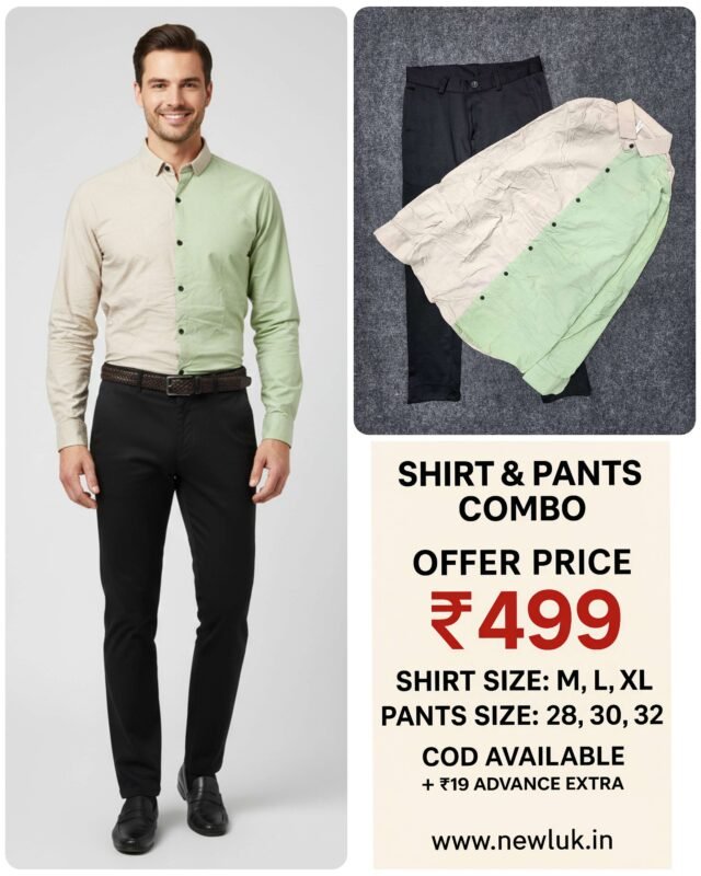 Stripe Full Shirt Formal Pant Combo Set & Luxury Office