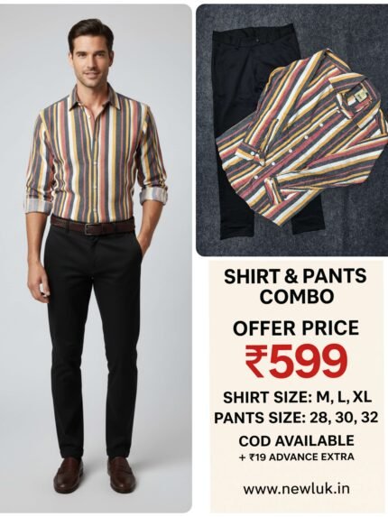 Best stripe shirt with black pant combo luxury men's