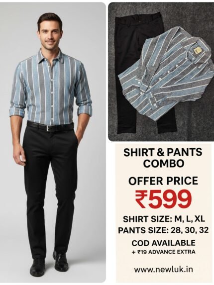 Best black pant With stripe shirt combo luxury men's Classic