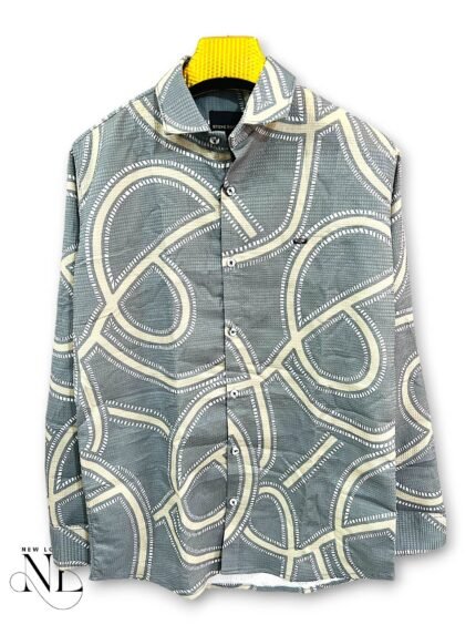 Classic Best Lite Grey Full Printed Shirt for Men Timeless