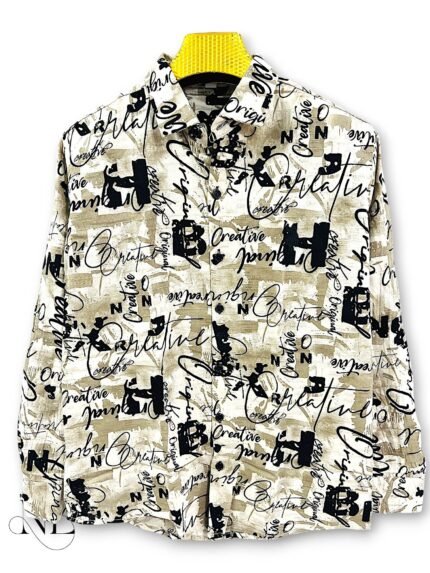 Stylish Best Full Printed Cream Shirt for Men