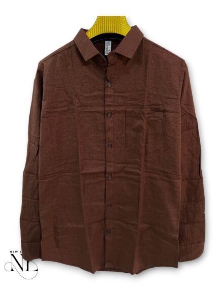 Best Classic Plain Dark Brown Full Shirt For Men & Substantial