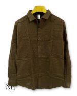 Classic Plain Olive Green Full Shirt For Men & Earth Tone