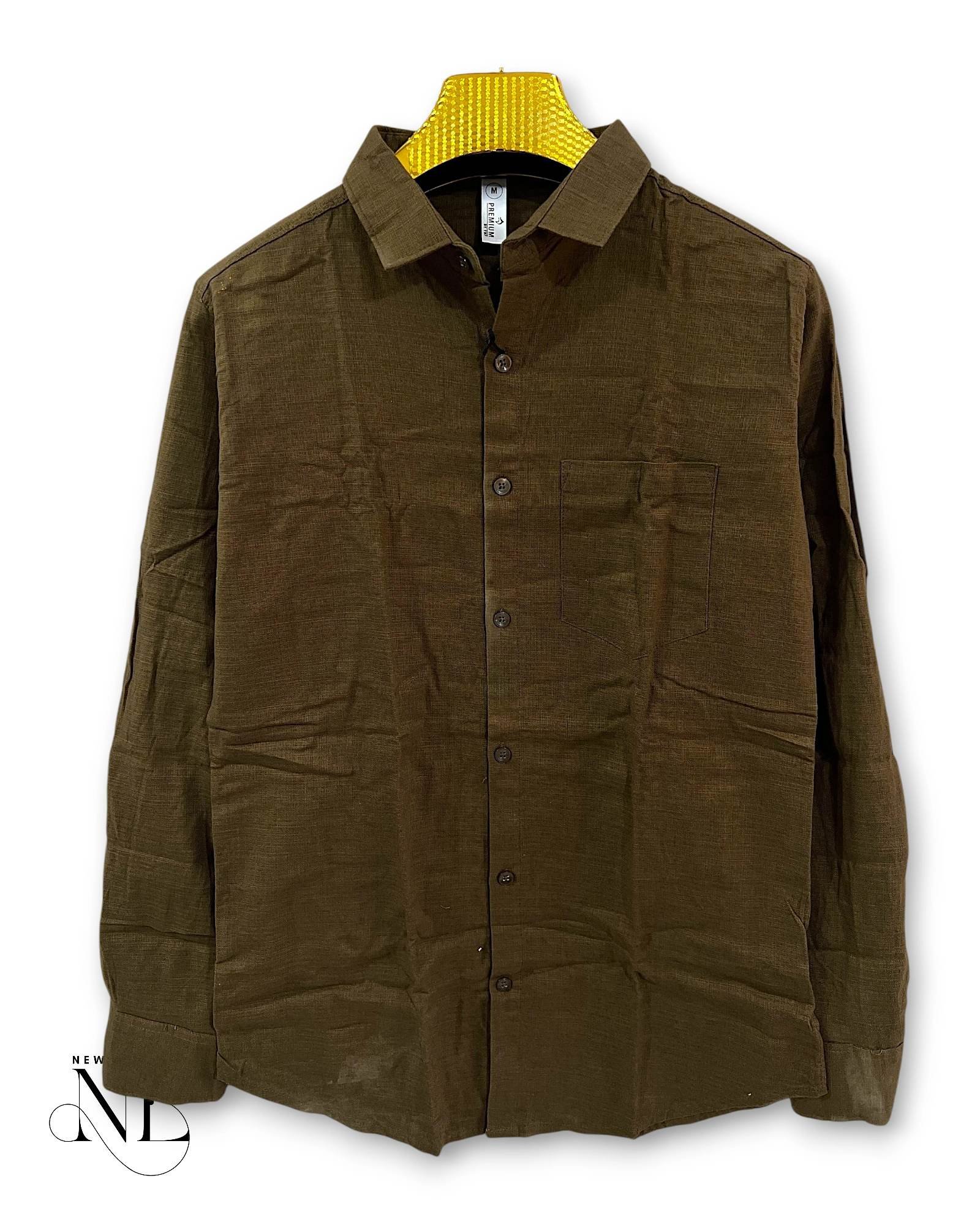 Classic Plain Olive Green Full Shirt For Men & Earth Tone Classic Plain Olive Green Full Shirt For Men & Earth Tone