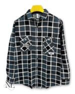 Classic Dark Grey Checks Full Shirt For Men & Office & Casual