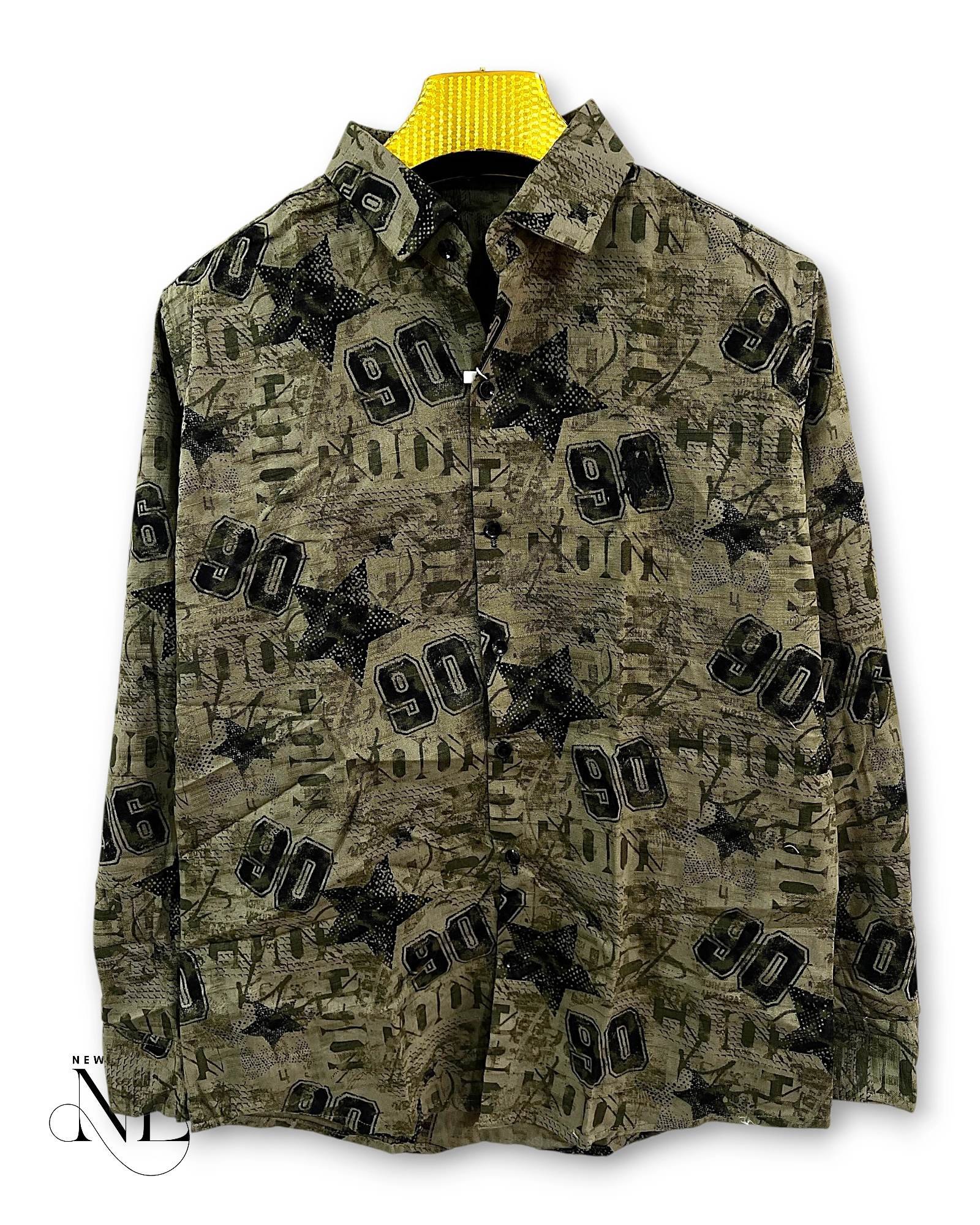 Classic Best Green Full Printed Shirt for Men Timeless Edition Classic Best Green Full Printed Shirt for Men Timeless Edition