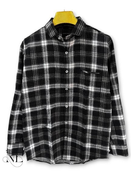 Elegance Black Checks Full Shirt for Men & Stylish