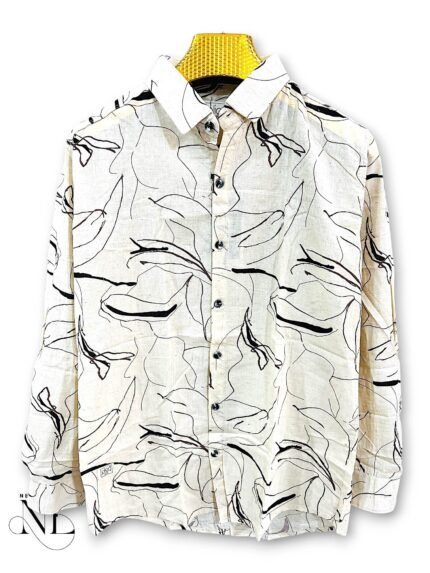 Best Stylish Cream Full Printed Shirt & Premium Quality
