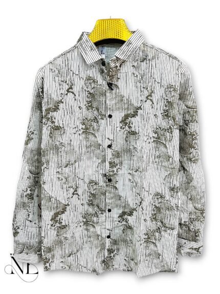 Best Casual Cream Full Printed Shirt & Premium Quality