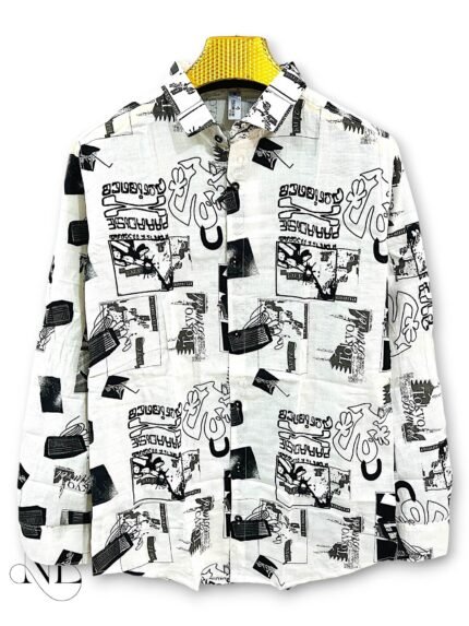 Best White Full Printed Shirt for Men & Premium