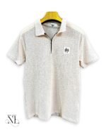 Classic Cream Plain Polo Half T-Shirt & Timeless Elegance