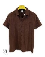 Trendy Oversize Dark Brown Plain Shirt for Men & Tone Luxury