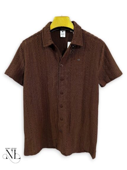 Trendy Oversize Dark Brown Plain Shirt for Men & Tone Luxury