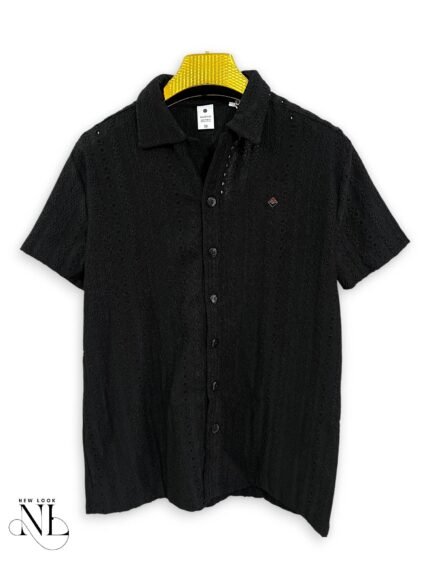Trendy Oversize Black Plain Shirt for Men & Comfortable
