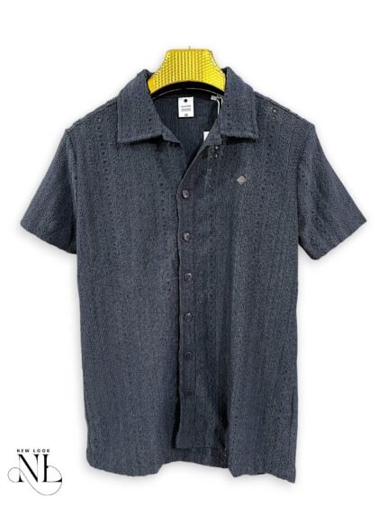 Trendy Oversize Dark Grey Plain Shirt for Men & Monochrome