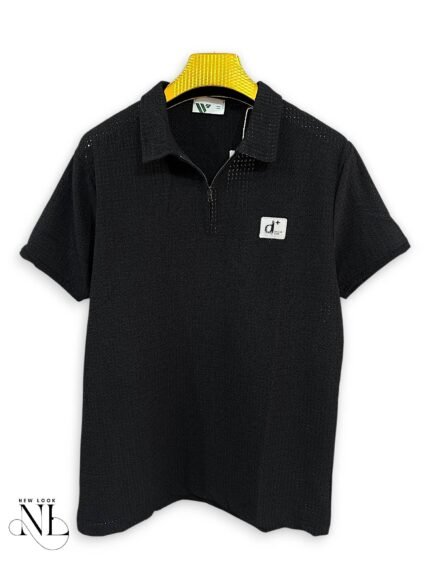 Classic Black Plain Polo Half T-Shirt & Premium Cotton