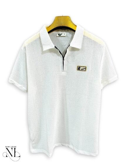 Classic White Plain Polo Half T-Shirt for Men Premium Cotton