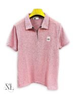 Casual Pink Plain Polo Half T-Shirt for Men Premium Cotton