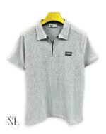 Classic Lite Grey Plain Polo Half T-Shirt for Men & Premium Cotton