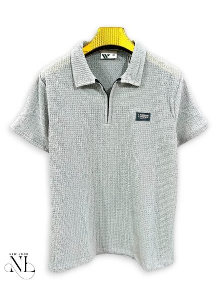 Classic Lite Grey Plain Polo Half T-Shirt for Men & Premium Cotton