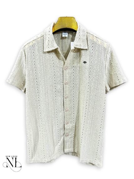 Trendy Oversize Cream Plain Shirt for Men & Premium