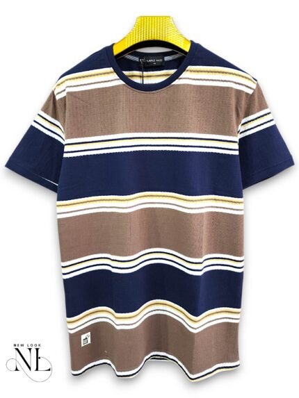 Stylish Stripe Half T-Shirt for Men & Trendy Casual Wear