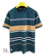 Premium Stripe Half T-Shirt for Men & Luxury Cotton