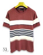 Trendy Casual Stripe Half T-Shirt for Men & Luxury Cotton
