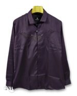 Dark Purple Plain Full Shirt & Office & Wedding Shirt
