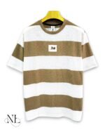 Stylish Cream Stripe Half T-Shirt for Men & Stripe Design