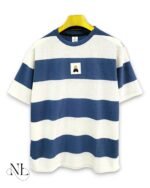 Classic Royal Blue Stripe Half T-Shirt for Men & Regal Casual Wear