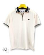 Stylish Cream Plain Polo Half T-Shirt for Men & Imported Fabric
