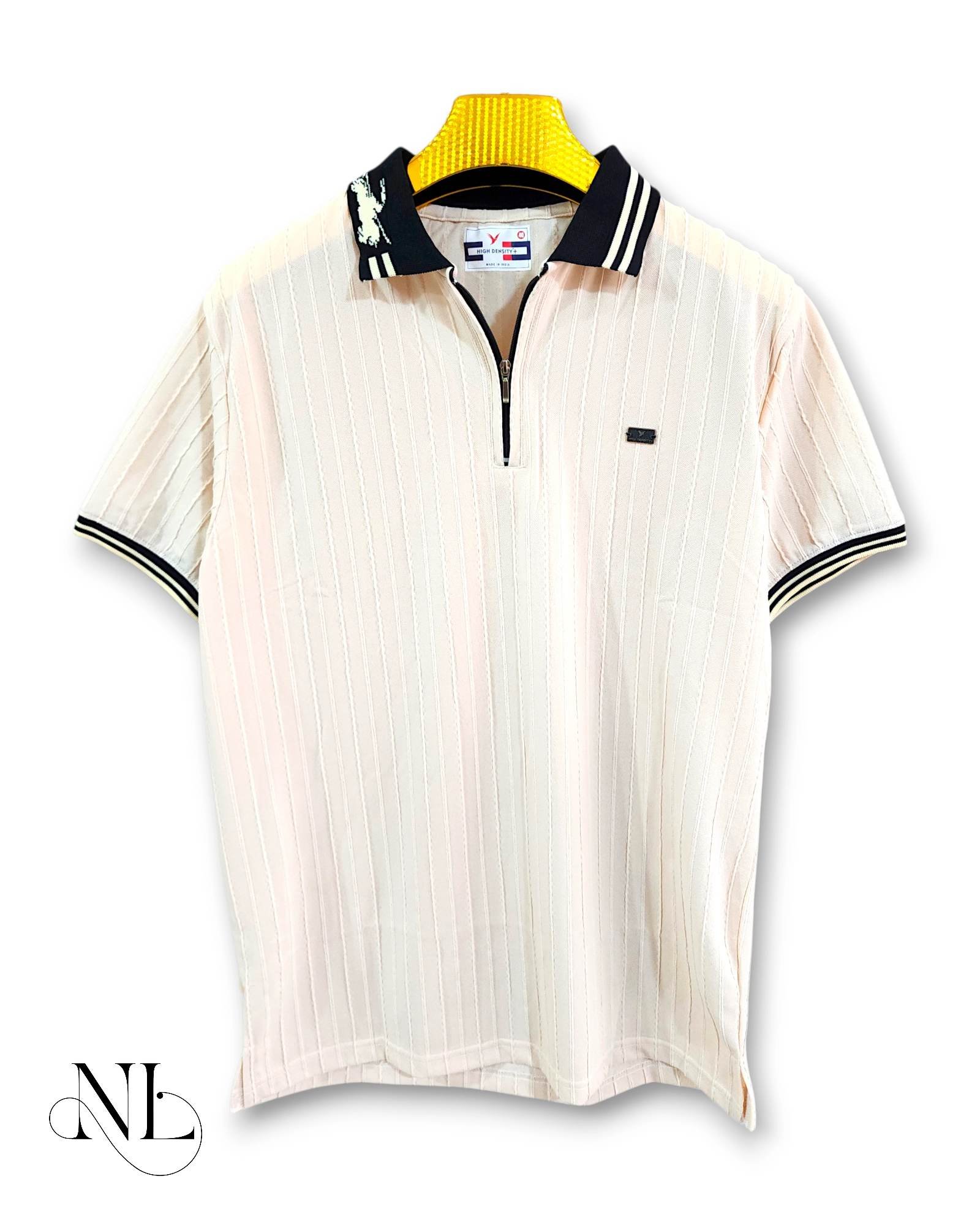 Stylish Cream Plain Polo Half T-Shirt for Men & Imported Fabric Stylish Cream Plain Polo Half T-Shirt for Men & Imported Fabric