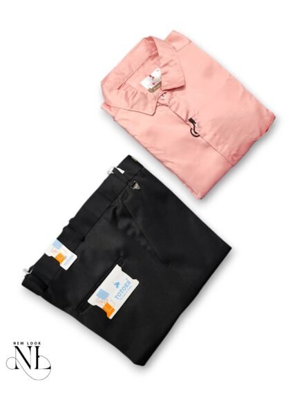 Lite Pink Shirt & Black Pant Combo for Men Formal Set
