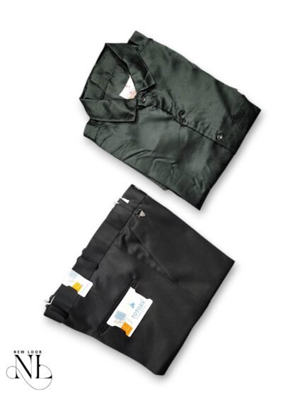 Dark Green Shirt & Black Pant Combo for Men & Premium Set