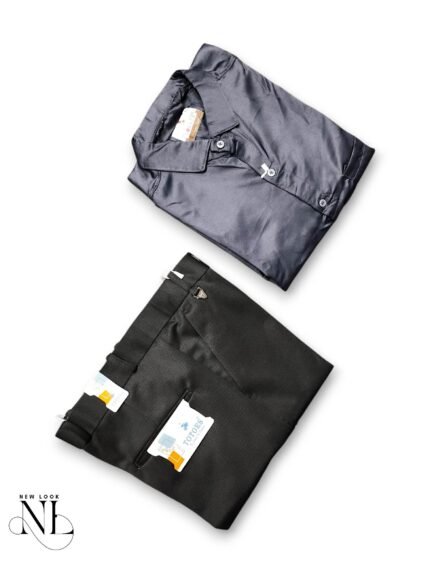 Dark Grey Shirt & Black Pant Combo for Men & Stylish Set