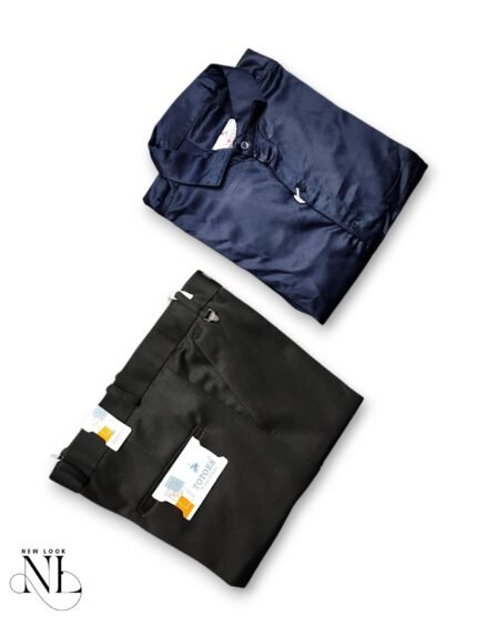 Navy Blue Shirt & Black Pant Combo for Men Premium Formal Set