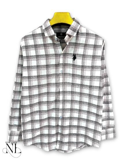 Classic White Checks Full Shirt for Men Timeless Sophistication