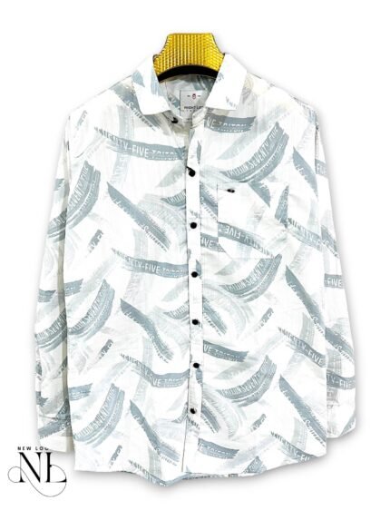 Timeless Printed White Full Shirt for Men & Stylish