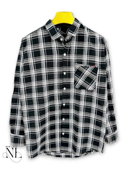 Classic Black Checks Full Shirt for Men & Evening Elegance