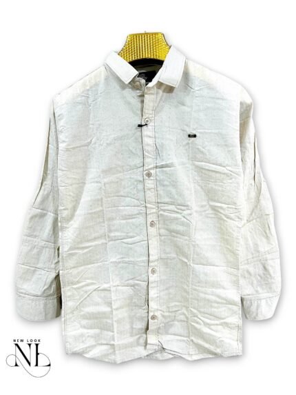 Premium Plain Cream Full Shirt For Men & Wedding Formal