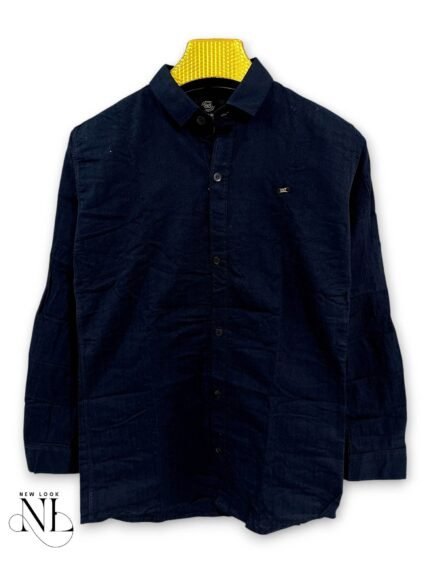 Premium Plain Navy Blue Full Shirt For Men & Professional