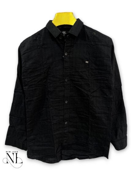 Trendy Plain Black Full Shirt for Men & Evening