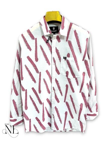 Classic Printed Lite Pink Full Shirt for Men & Sophistication