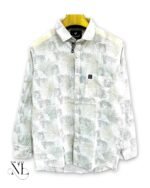 Classic White Printed Full Shirt for Men & Formal Wear